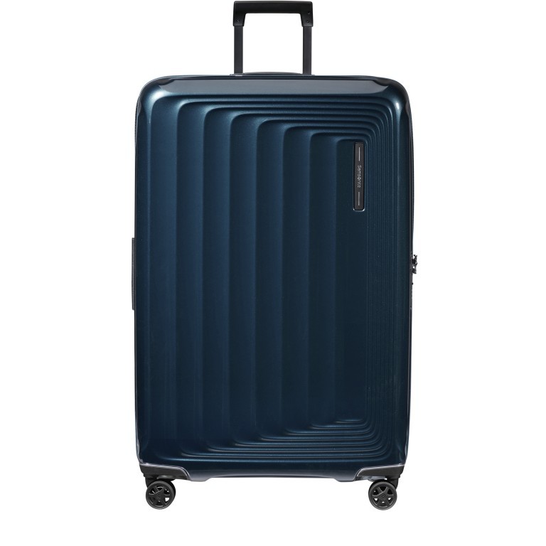 Koffer Nuon Spinner 81 erweiterbar Metallic Dark Blue, Farbe: blau/petrol, Marke: Samsonite, EAN: 5400520078360, Abmessungen in cm: 53x81x31, Bild 1 von 17