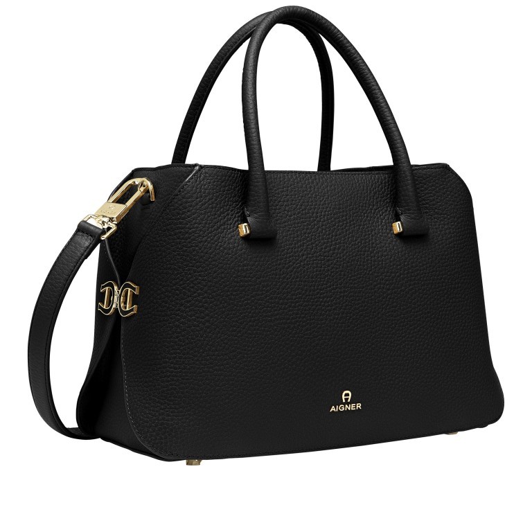 Handtasche Milano Handbag M Black, Farbe: schwarz, Marke: AIGNER, EAN: 4055539419805, Abmessungen in cm: 33x21x13, Bild 2 von 6