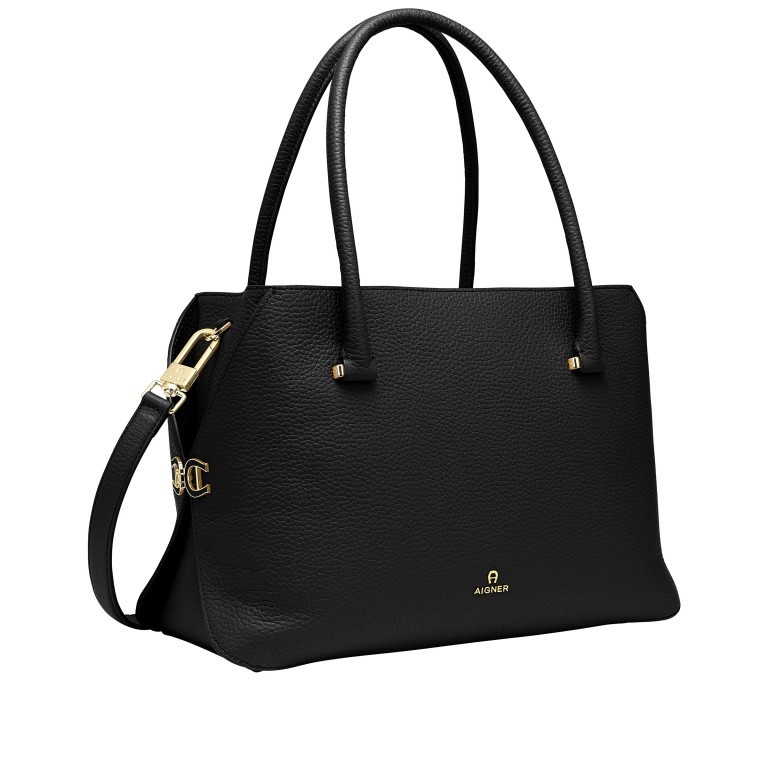 Handtasche Milano Handbag L Black, Farbe: schwarz, Marke: AIGNER, EAN: 4055539418969, Abmessungen in cm: 37x24x16, Bild 2 von 7