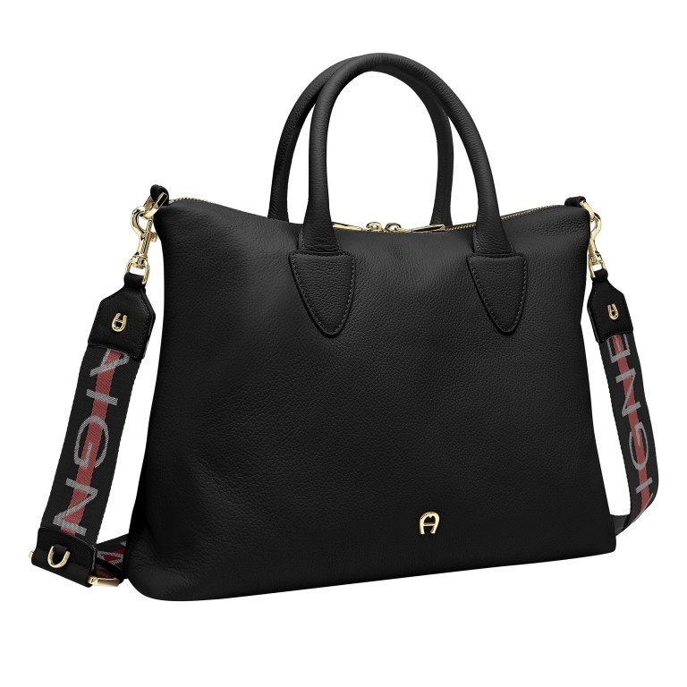 Handtasche Zita M Black, Farbe: schwarz, Marke: AIGNER, EAN: 4055539419089, Abmessungen in cm: 39x29x12, Bild 2 von 6