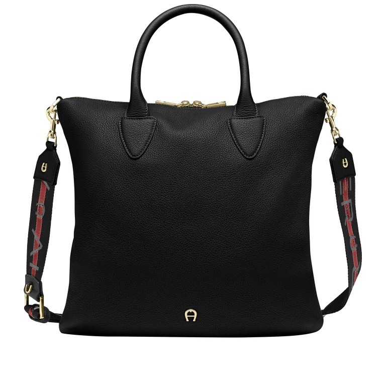 Handtasche Zita Shopper M Black, Farbe: schwarz, Marke: AIGNER, EAN: 4055539419317, Abmessungen in cm: 36x34x7, Bild 1 von 6