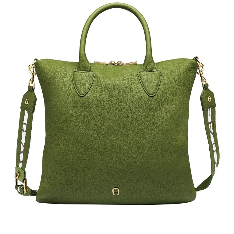 Handtasche Zita Shopper M Pesto Green, Farbe: grün/oliv, Marke: AIGNER, EAN: 4055539419379, Abmessungen in cm: 36x34x7, Bild 1 von 6