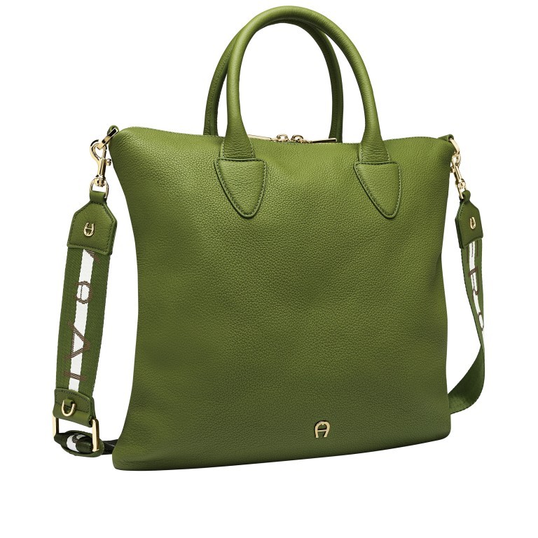 Handtasche Zita Shopper M Pesto Green, Farbe: grün/oliv, Marke: AIGNER, EAN: 4055539419379, Abmessungen in cm: 36x34x7, Bild 2 von 6