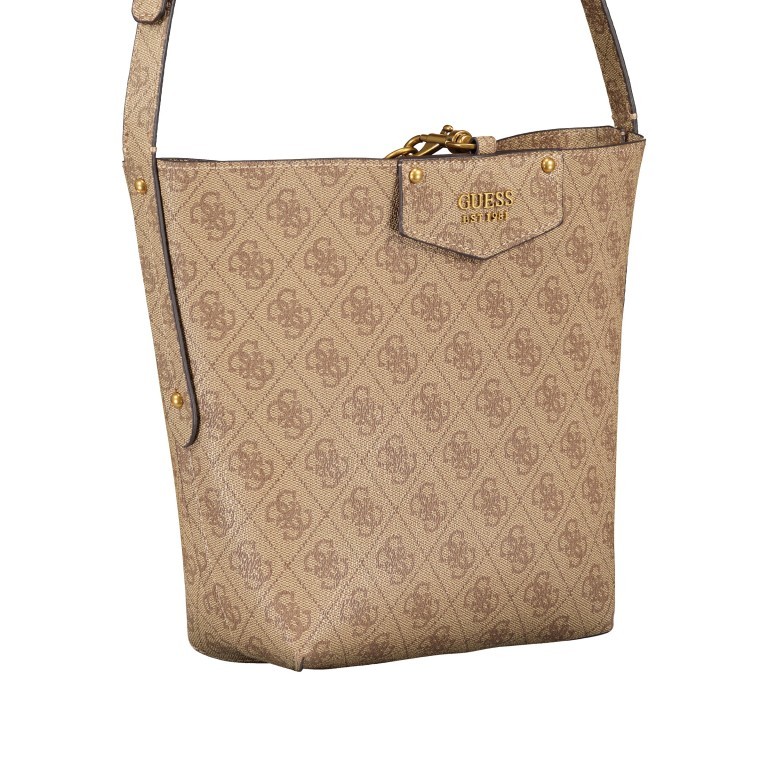 Beuteltasche Eco Brenton Latte Logo, Farbe: cognac, Marke: Guess, EAN: 0190231558927, Bild 2 von 13