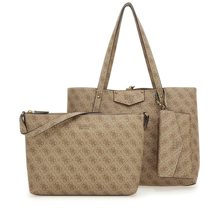 Shopper Eco Brenton Bag in Bag Latte Logo, Farbe: cognac, Marke: Guess, EAN: 0190231688242, Abmessungen in cm: 36x27x13, Bild 1 von 12