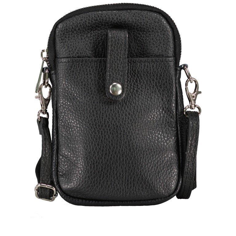 Handytasche Schwarz, Farbe: schwarz, Marke: Hausfelder Manufaktur, EAN: 4065646008564, Abmessungen in cm: 12x17.5x2, Bild 1 von 6