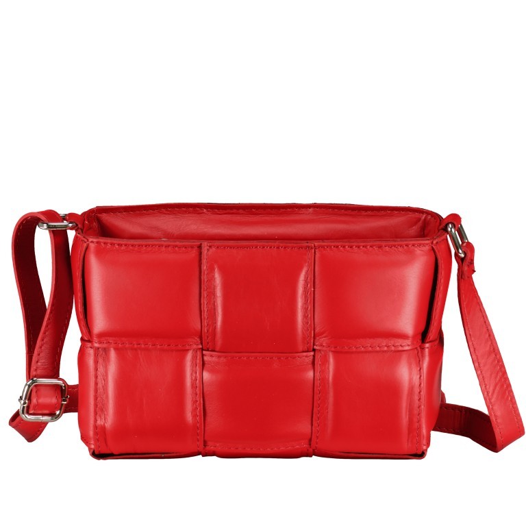 Umhängetasche Rot, Farbe: rot/weinrot, Marke: Hausfelder Manufaktur, EAN: 4065646008656, Abmessungen in cm: 21x16x7, Bild 1 von 6