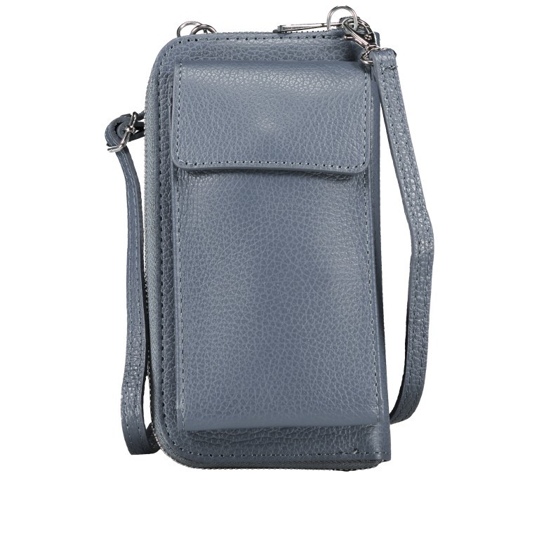 Handytasche Dollaro mit Schulterriemen Mittelblau, Farbe: blau/petrol, Marke: Hausfelder Manufaktur, EAN: 4065646008779, Abmessungen in cm: 11x20x4.5, Bild 1 von 6