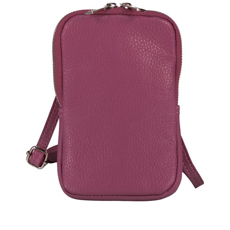 Handytasche Dollaro mit Schulterriemen Fuchsia, Farbe: rosa/pink, Marke: Hausfelder Manufaktur, EAN: 4065646008847, Abmessungen in cm: 11x17.5x2, Bild 1 von 6