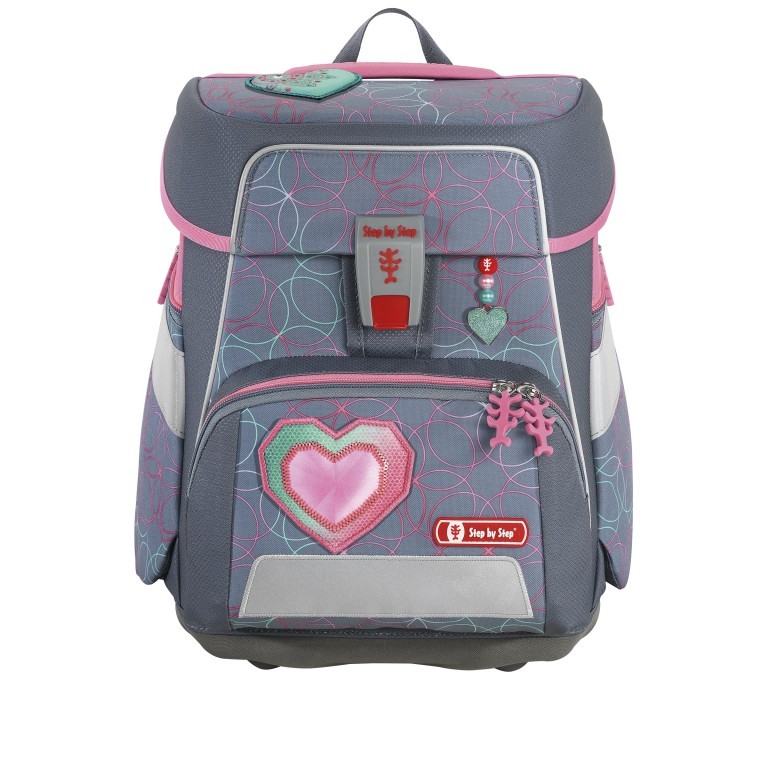 Schulranzen Space Set 5-teilig Glitter Heart, Farbe: grau, Marke: Step by Step, EAN: 4047443460691, Abmessungen in cm: 28x37x20, Bild 2 von 14
