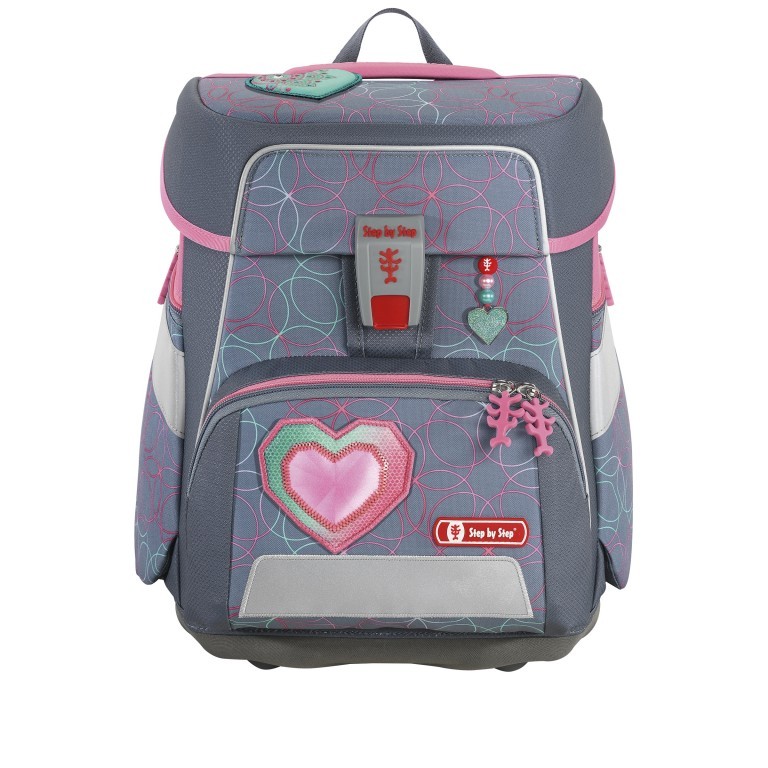 Schulranzen Space Set 5-teilig Glitter Heart, Farbe: grau, Marke: Step by Step, EAN: 4047443460691, Abmessungen in cm: 28x37x20, Bild 2 von 7