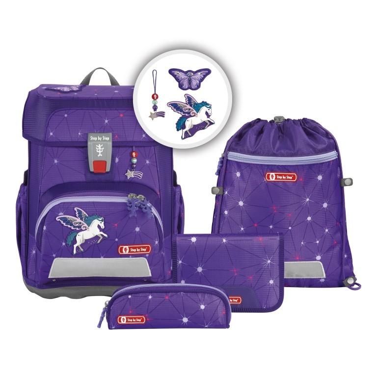 Schulranzen Cloud Set 5-teilig Dreamy Pegasus Shadow, Farbe: flieder/lila, Marke: Step by Step, EAN: 4047443460752, Abmessungen in cm: 28x37.5x20, Bild 1 von 15