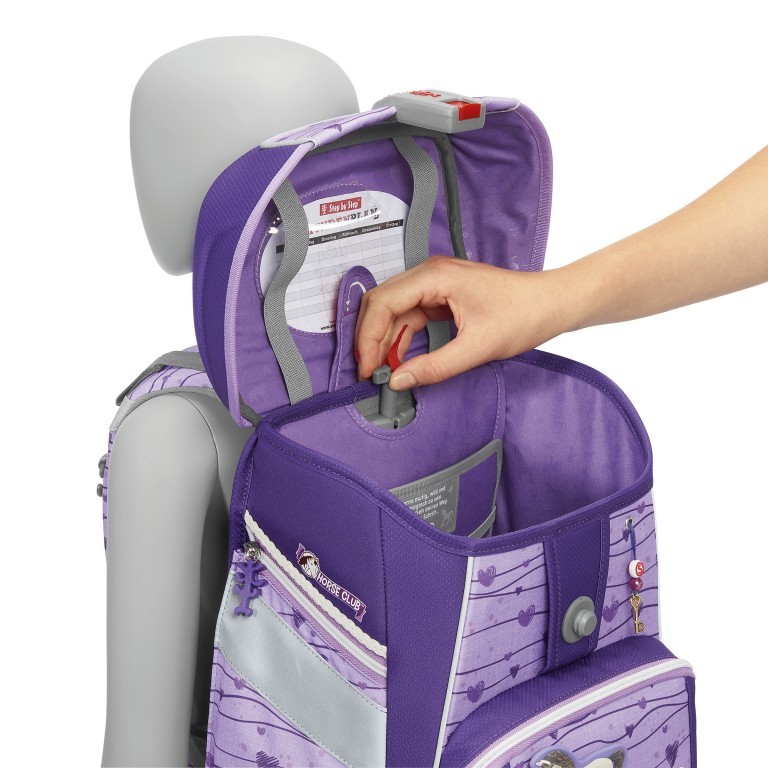 Schulranzen Space Schleich® Limited Edition Set 5-teilig Holsteiner Stute, Farbe: flieder/lila, Marke: Step by Step, EAN: 4047443438867, Abmessungen in cm: 28x37x20, Bild 9 von 12