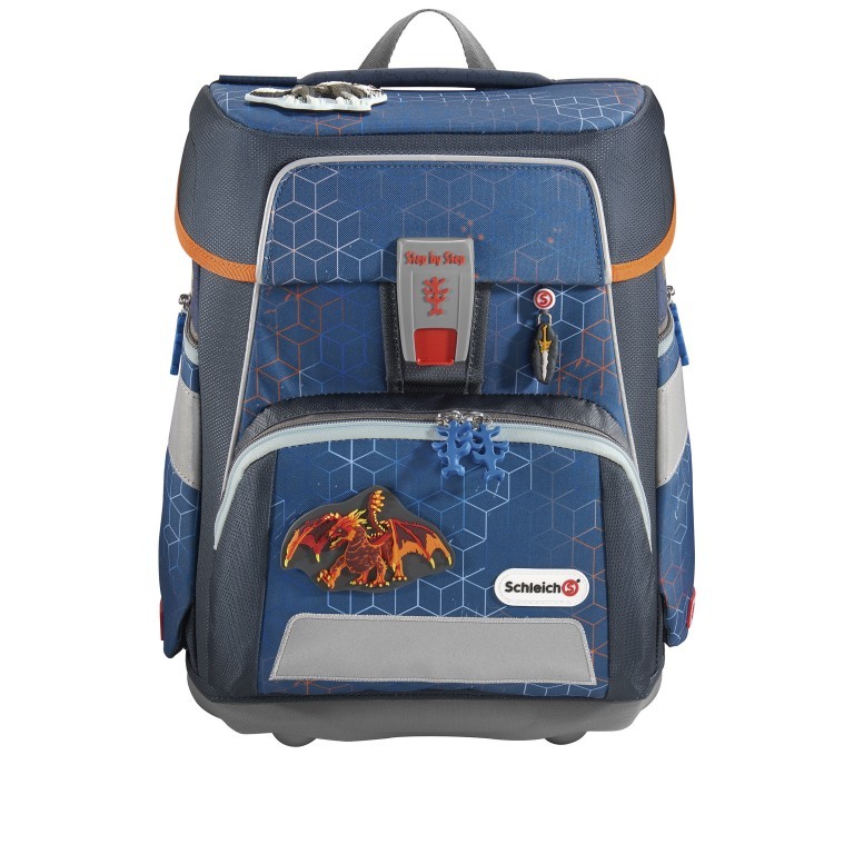 Schulranzen Space Schleich® Limited Edition Set 5-teilig Lava Dragon, Farbe: blau/petrol, Marke: Step by Step, EAN: 4047443407894, Abmessungen in cm: 28x37x20, Bild 2 von 12