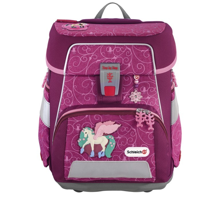 Schulranzen Space Schleich® Limited Edition Set 5-teilig Blütenpegasus, Farbe: rot/weinrot, Marke: Step by Step, EAN: 4047443464996, Abmessungen in cm: 28x37x20, Bild 2 von 12