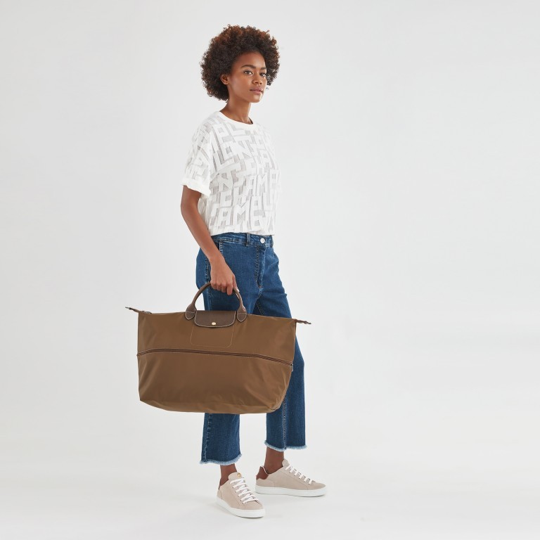 Reisetasche Le Pliage erweiterbar Cognac, Farbe: cognac, Marke: Longchamp, EAN: 3597922084661, Bild 4 von 6