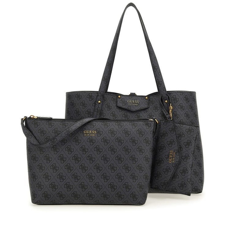 Shopper Eco Brenton Bag in Bag Coal Logo, Farbe: anthrazit, Marke: Guess, EAN: 0190231688235, Abmessungen in cm: 36x27x13, Bild 1 von 11