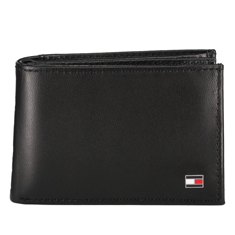 Geldbörse Eton Mini Credit Card Flap and Coin Pocket Black, Farbe: schwarz, Marke: Tommy Hilfiger, EAN: 8718937965744, Abmessungen in cm: 11x7x3, Bild 1 von 5