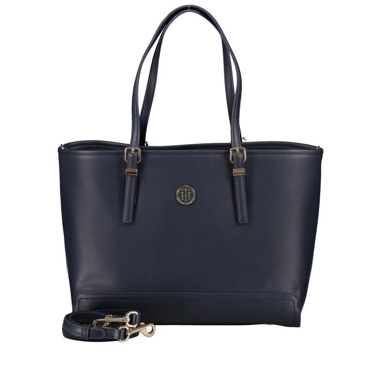 Shopper Honey Medium Tote mit Laptopfach 13 Zoll Tommy Navy, Farbe: blau/petrol, Marke: Tommy Hilfiger, EAN: 8719255860384, Abmessungen in cm: 42x27x13.5, Bild 1 von 7