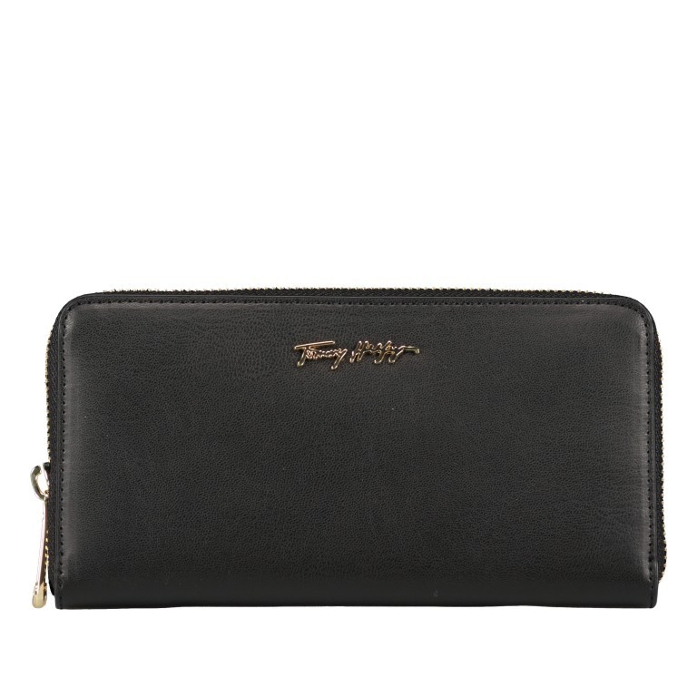 Geldbörse Iconic Large Wallet Zip Around Black, Farbe: schwarz, Marke: Tommy Hilfiger, EAN: 8720117305585, Abmessungen in cm: 19x10.5x2, Bild 1 von 4