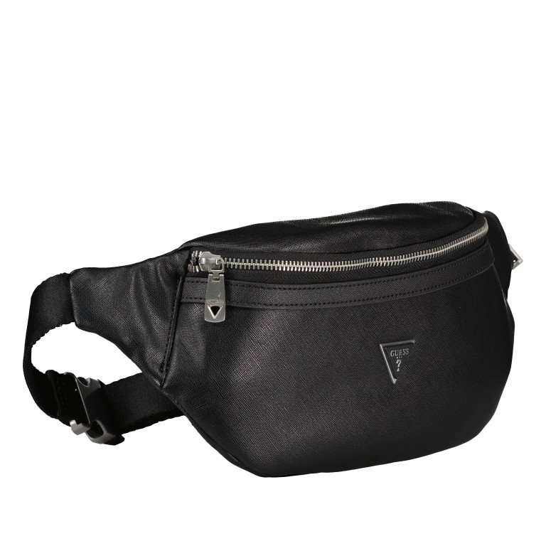 Gürteltasche Saffiano Certosa Bum Bag Black, Farbe: schwarz, Marke: Guess, EAN: 7628067761745, Abmessungen in cm: 23x14x7, Bild 2 von 6
