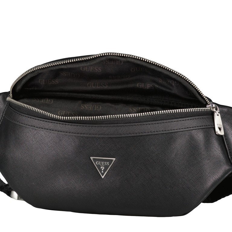 Gürteltasche Saffiano Certosa Bum Bag Black, Farbe: schwarz, Marke: Guess, EAN: 7628067761745, Abmessungen in cm: 23x14x7, Bild 6 von 6