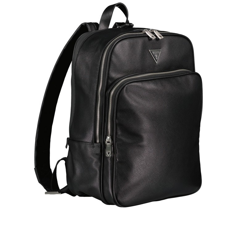 Rucksack Saffiano Certosa mit separatem Laptopfach 15 Zoll Black, Farbe: schwarz, Marke: Guess, EAN: 7628067761899, Abmessungen in cm: 29x39x12, Bild 2 von 7