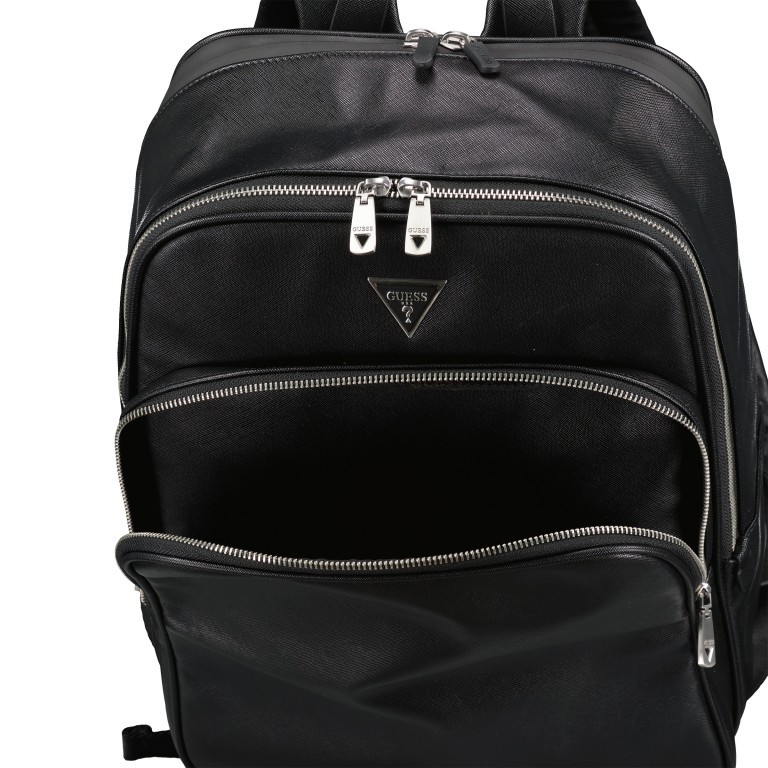 Rucksack Saffiano Certosa mit separatem Laptopfach 15 Zoll Black, Farbe: schwarz, Marke: Guess, EAN: 7628067761899, Abmessungen in cm: 29x39x12, Bild 5 von 7