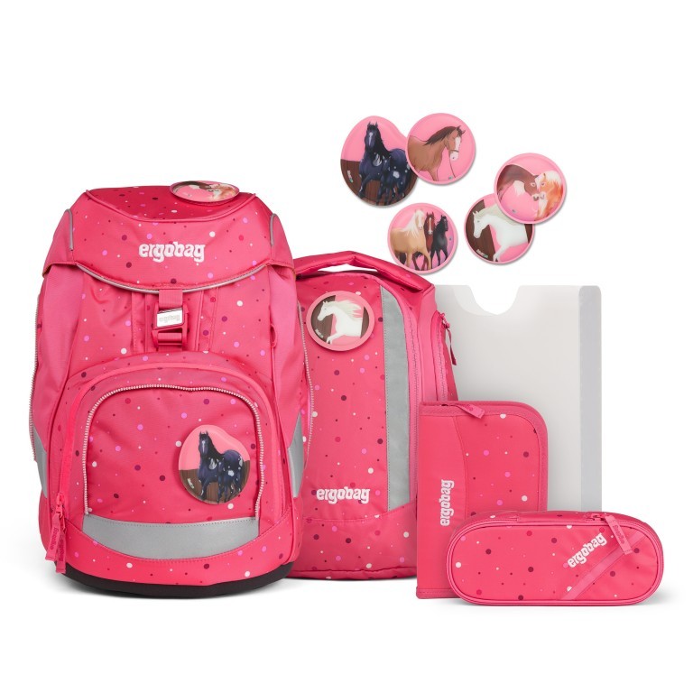 Schulranzen Pack Set 6-teilig Modell 2022 Urlaub auf dem ReitBärhof, Farbe: rosa/pink, Marke: Ergobag, EAN: 4057081119219, Abmessungen in cm: 25x35x22, Bild 1 von 12