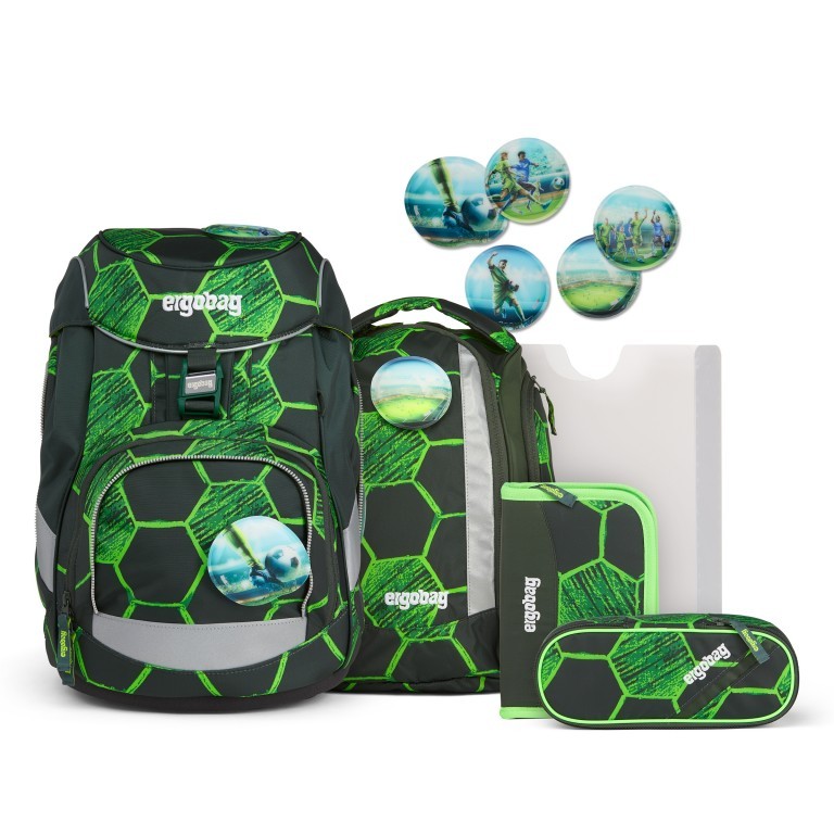 Schulranzen Pack Set 6-teilig Modell 2022 VolltreffBär, Farbe: grün/oliv, Marke: Ergobag, EAN: 4057081119264, Abmessungen in cm: 25x35x22, Bild 1 von 12