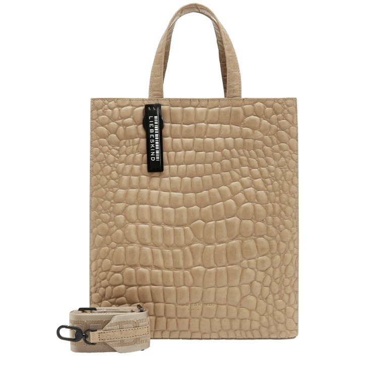 Tasche Paper Bag Waxy Kroko M Dust, Farbe: taupe/khaki, Marke: Liebeskind Berlin, EAN: 4064657448611, Abmessungen in cm: 29x35x14.5, Bild 1 von 7