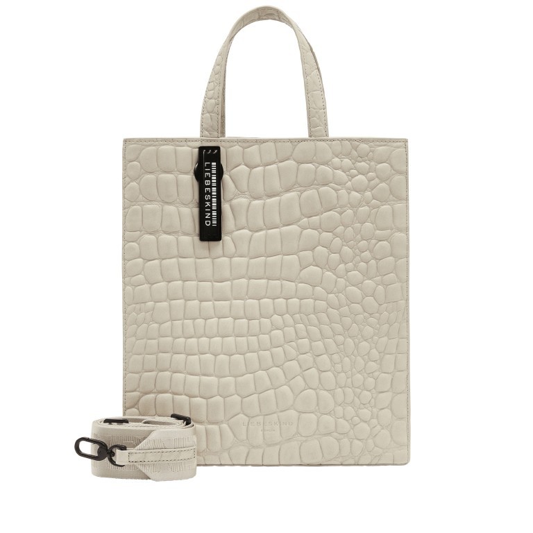 Tasche Paper Bag Waxy Kroko M Pale Moon, Farbe: beige, Marke: Liebeskind Berlin, EAN: 4064657448604, Abmessungen in cm: 29x35x14.5, Bild 1 von 7