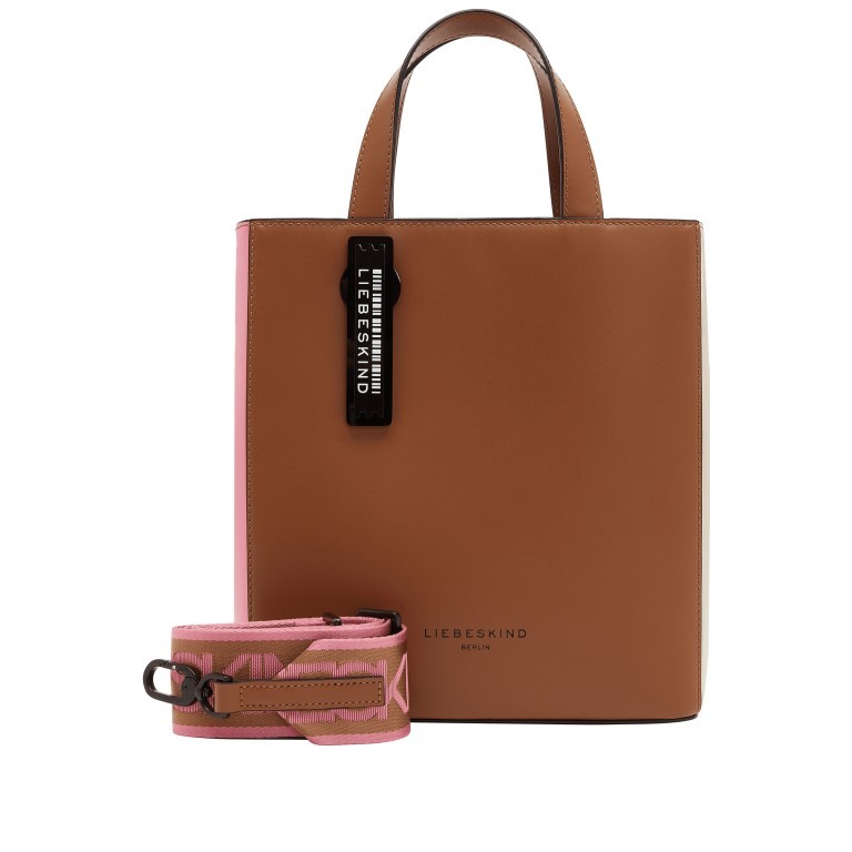 Handtasche Paper Bag Tote S Mocca Cream, Farbe: cognac, Marke: Liebeskind Berlin, EAN: 4064657448581, Abmessungen in cm: 22x25x12, Bild 1 von 5