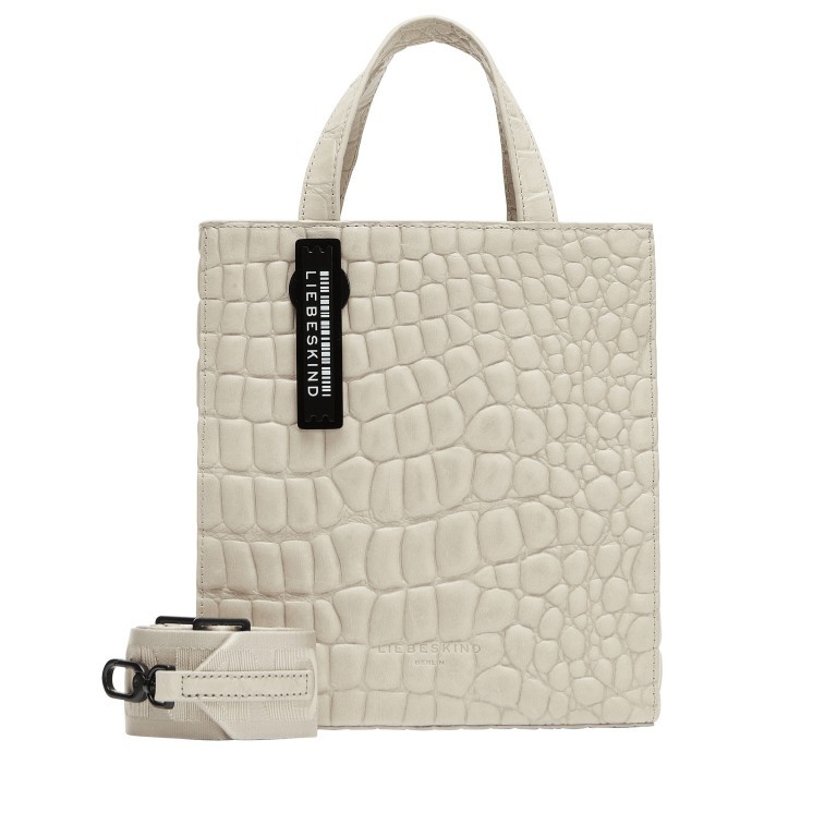 Tasche Paper Bag Waxy Kroko S Pale Moon, Farbe: beige, Marke: Liebeskind Berlin, EAN: 4064657448666, Abmessungen in cm: 22x25x11.5, Bild 1 von 5