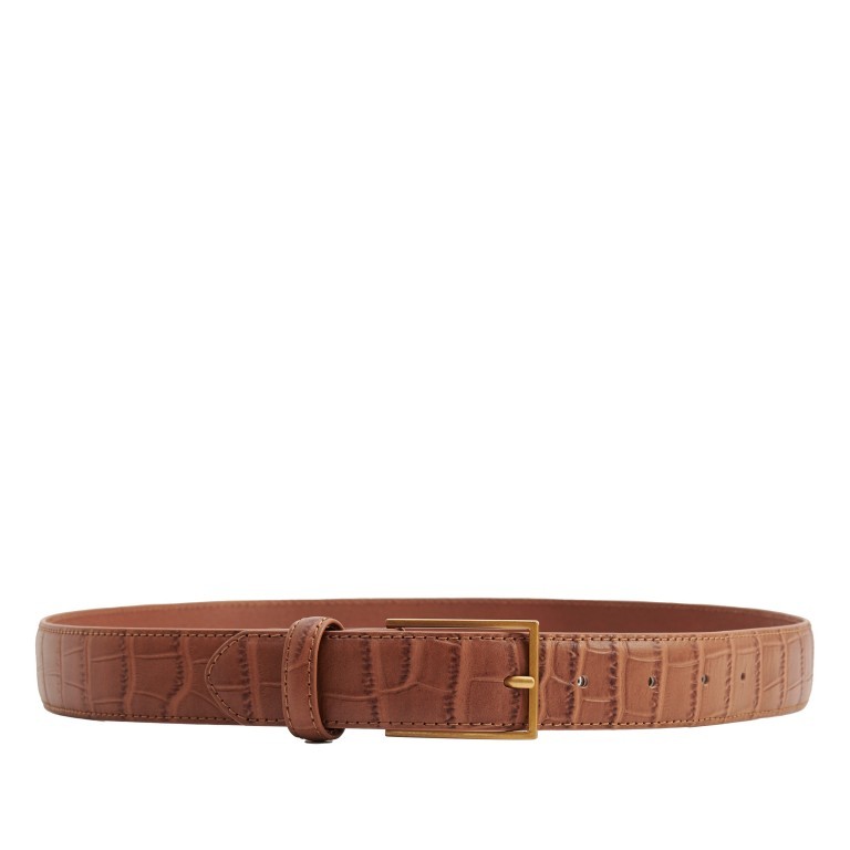 Gürtel Abby Croco Leather Belt Bundweite 85 CM Cognac, Farbe: cognac, Marke: Les Visionnaires, EAN: 4260711673016, Bild 1 von 3