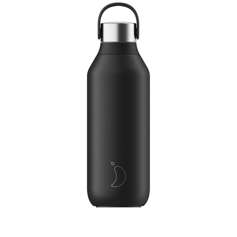 Trinkflasche Solid Series 2 mit Griff Volumen 500 ml Abyss Black, Farbe: schwarz, Marke: Chilly's Bottles, EAN: 5056243503117, Bild 1 von 1