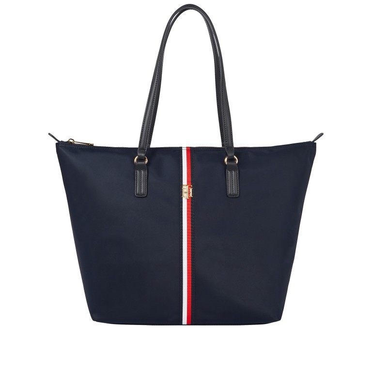 Shopper Poppy Tote Bag Navy Corporate, Farbe: blau/petrol, Marke: Tommy Hilfiger, EAN: 8720116540017, Abmessungen in cm: 48x32x14, Bild 1 von 3