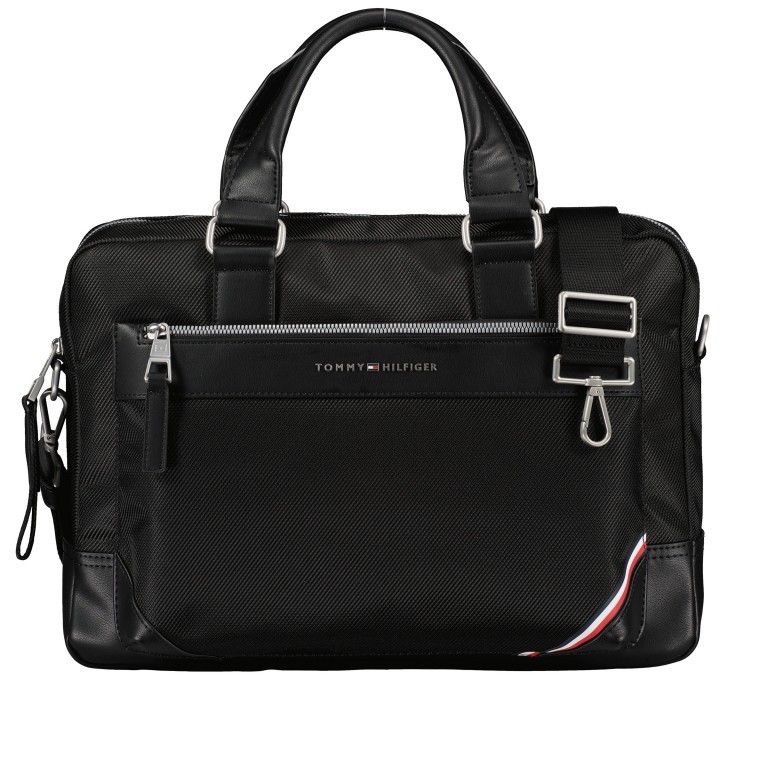 Aktentasche Slim Computer Bag mit Laptopfach 15.6 Zoll Black, Farbe: schwarz, Marke: Tommy Hilfiger, EAN: 8720116527568, Abmessungen in cm: 39x28x7, Bild 1 von 9