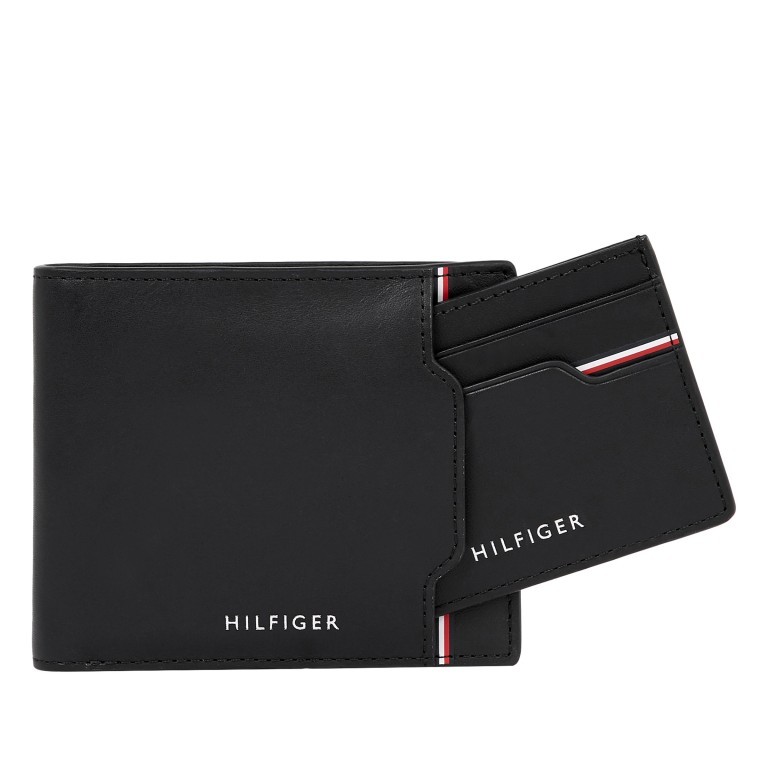 Scheintasche Commuter 2 In 1 Wallet mit herausnehmbarem Kartenetui Black, Farbe: schwarz, Marke: Tommy Hilfiger, EAN: 8720116555851, Abmessungen in cm: 11.5x9.5x2, Bild 1 von 3