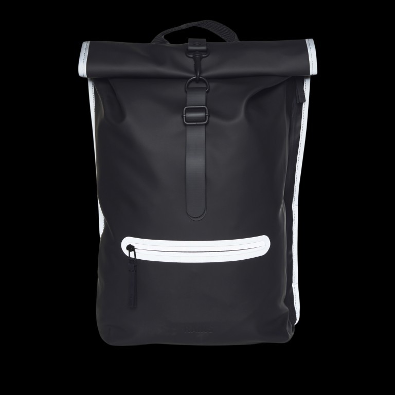 Rucksack Rolltop Reflective mit Laptopfach 16 Zoll Black, Farbe: schwarz, Marke: Rains, EAN: 5711747499341, Abmessungen in cm: 32x48x10, Bild 5 von 7