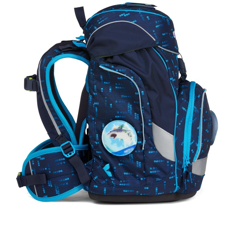 Schulranzen Pack Lumi Edition Set 6-teilig Modell 2022 TiefseetauchBär, Farbe: blau/petrol, Marke: Ergobag, EAN: 4057081119318, Abmessungen in cm: 25x35x22, Bild 3 von 15