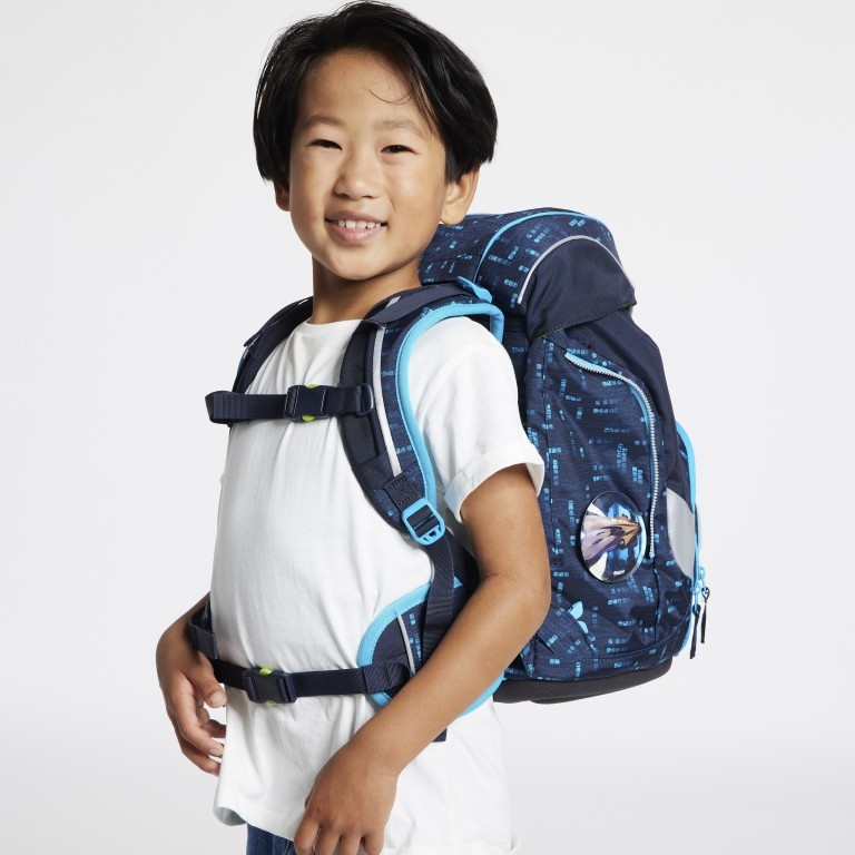 Schulranzen Pack Lumi Edition Set 6-teilig Modell 2022 TiefseetauchBär, Farbe: blau/petrol, Marke: Ergobag, EAN: 4057081119318, Abmessungen in cm: 25x35x22, Bild 6 von 15