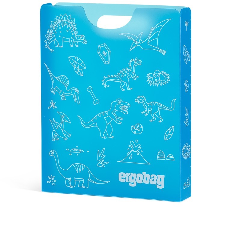 Heftbox Dinosaurier, Farbe: blau/petrol, Marke: Ergobag, EAN: 4057081153336, Abmessungen in cm: 24x31x5, Bild 1 von 2