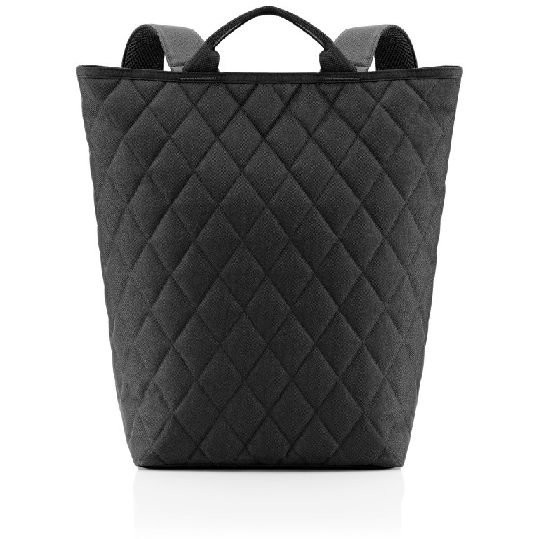 Rucksack Shopper Backpack Rhombus Black, Farbe: schwarz, Marke: Reisenthel, EAN: 4012013726880, Abmessungen in cm: 44x45x17, Bild 1 von 3