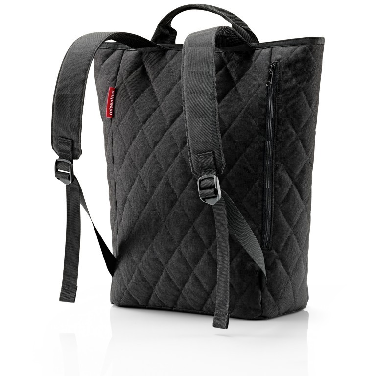 Rucksack Shopper Backpack Rhombus Black, Farbe: schwarz, Marke: Reisenthel, EAN: 4012013726880, Abmessungen in cm: 44x45x17, Bild 2 von 3