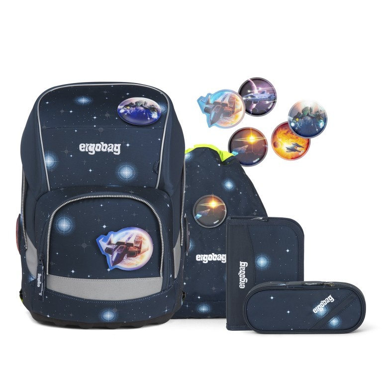 Schulranzen Wide Galaxy Glow Edition Set 5-teilig KoBärnikus, Farbe: blau/petrol, Marke: Ergobag, EAN: 4057081124381, Abmessungen in cm: 28x40x25, Bild 1 von 11