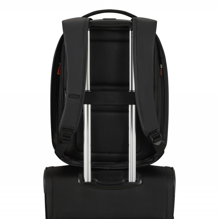 Rucksack Securipak Laptop Backpack 15.6 Zoll mit USB-Anschluss Orange Black, Farbe: schwarz, Marke: Samsonite, EAN: 5400520176851, Abmessungen in cm: 30x44x16, Bild 7 von 14