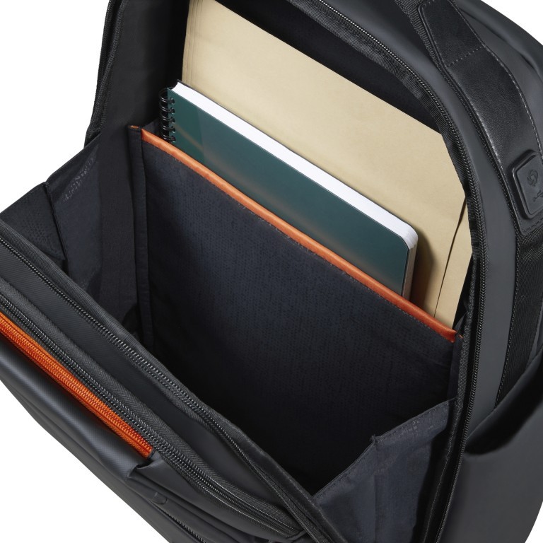 Rucksack Openroad Backpack mit Laptopfach 15 Zoll Orange Black, Farbe: schwarz, Marke: Samsonite, EAN: 5400520182944, Abmessungen in cm: 30x45x18, Bild 8 von 12