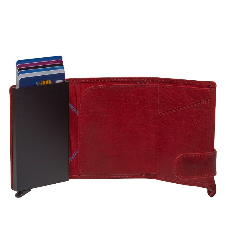 Geldbörse Portland mit RFID-Schutz Red, Farbe: rot/weinrot, Marke: The Chesterfield Brand, EAN: 8719241072852, Abmessungen in cm: 7x10x2, Bild 3 von 5