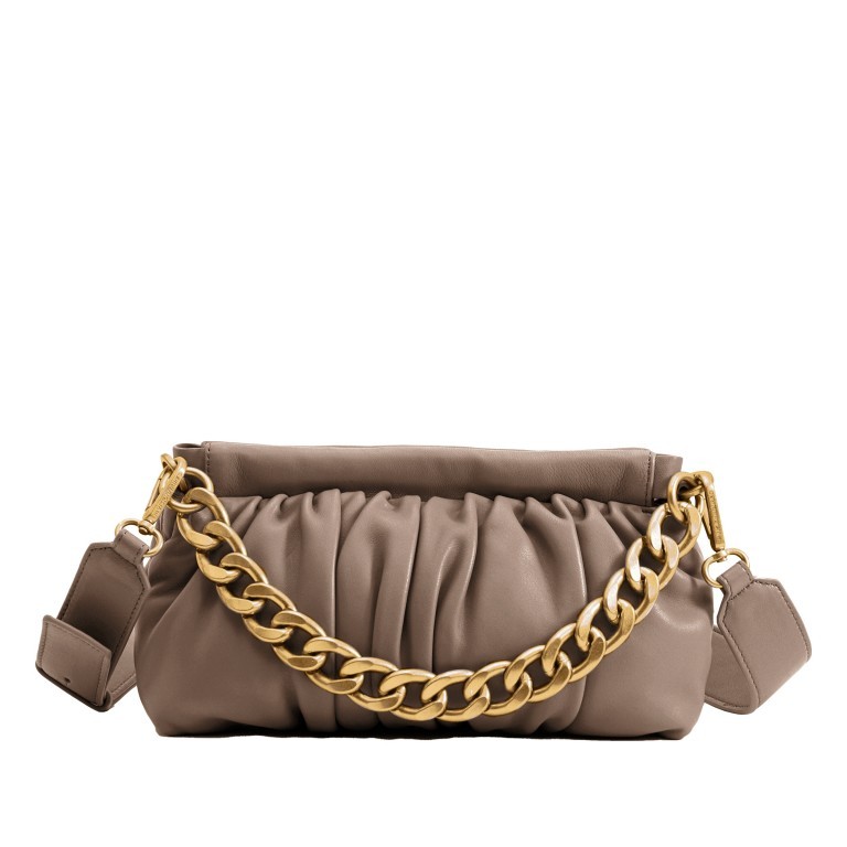 Umhängetasche / Clutch Soft Volume Ruby Silky Leather Taupe Brown, Farbe: taupe/khaki, Marke: Les Visionnaires, EAN: 4260711670015, Abmessungen in cm: 32x16x10, Bild 1 von 6